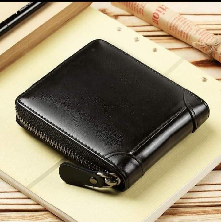 Premium Men's Leather Wallet – Compact Zip Around Wallet with Card Slots