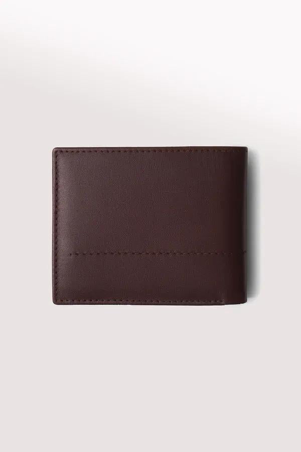 Classic Minimalist Men's Bi-Fold Leather Wallet with Card Slots & Coin Pocket