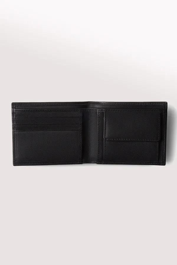 Classic Minimalist Men's Bi-Fold Leather Wallet with Card Slots & Coin Pocket