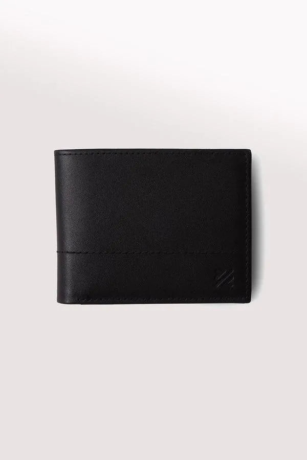 Classic Minimalist Men's Bi-Fold Leather Wallet with Card Slots & Coin Pocket