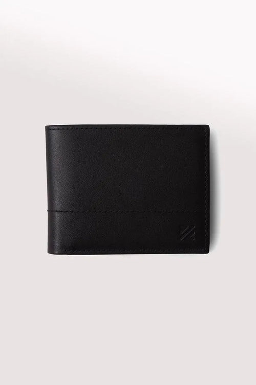 Classic Minimalist Men's Bi-Fold Leather Wallet with Card Slots & Coin Pocket