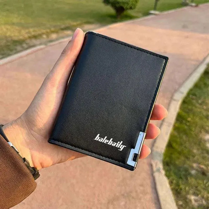 BaleBaily Premium Men's Leather Wallet with Card Slots & Zipper Pocket
