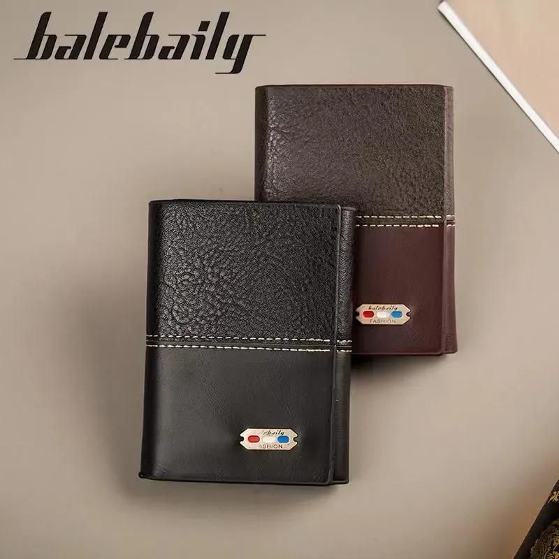 BaleBaily Dual-Tone Stitch Detail Trifold Men's Leather Wallet