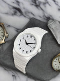 Classic White Face Oversized Watch | Arabic Numerals 1–12 | Men's Wristwatch